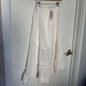 12th Tribe White Midi Skirt